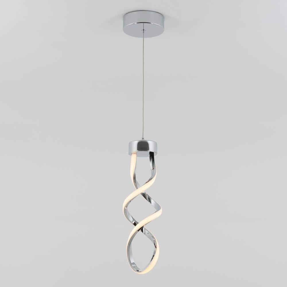 NEW Artika Swirl 13-Watt Light Chrome Integrated LED Mini Pendant Light Fixture - Picture 9 of 16
